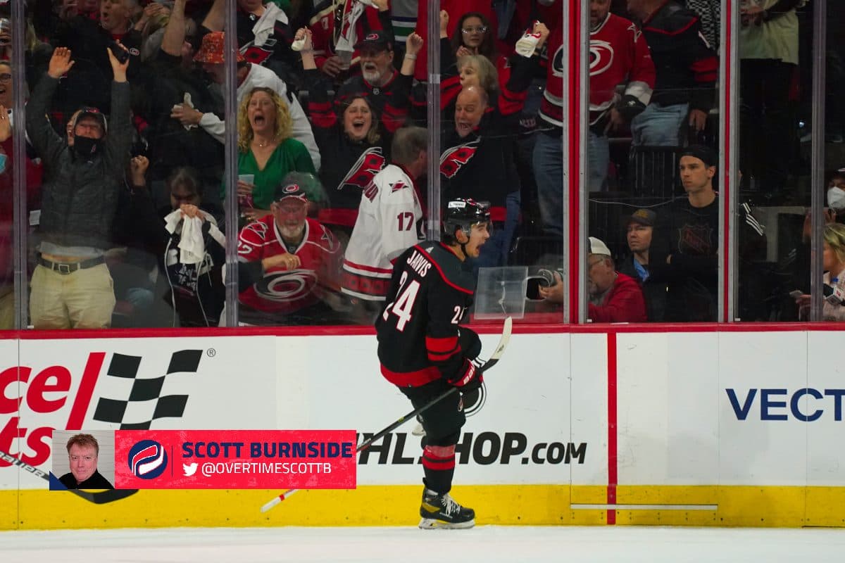 No experience, no jitters as two playoff newbies lead Carolina Hurricanes to Game 1 win