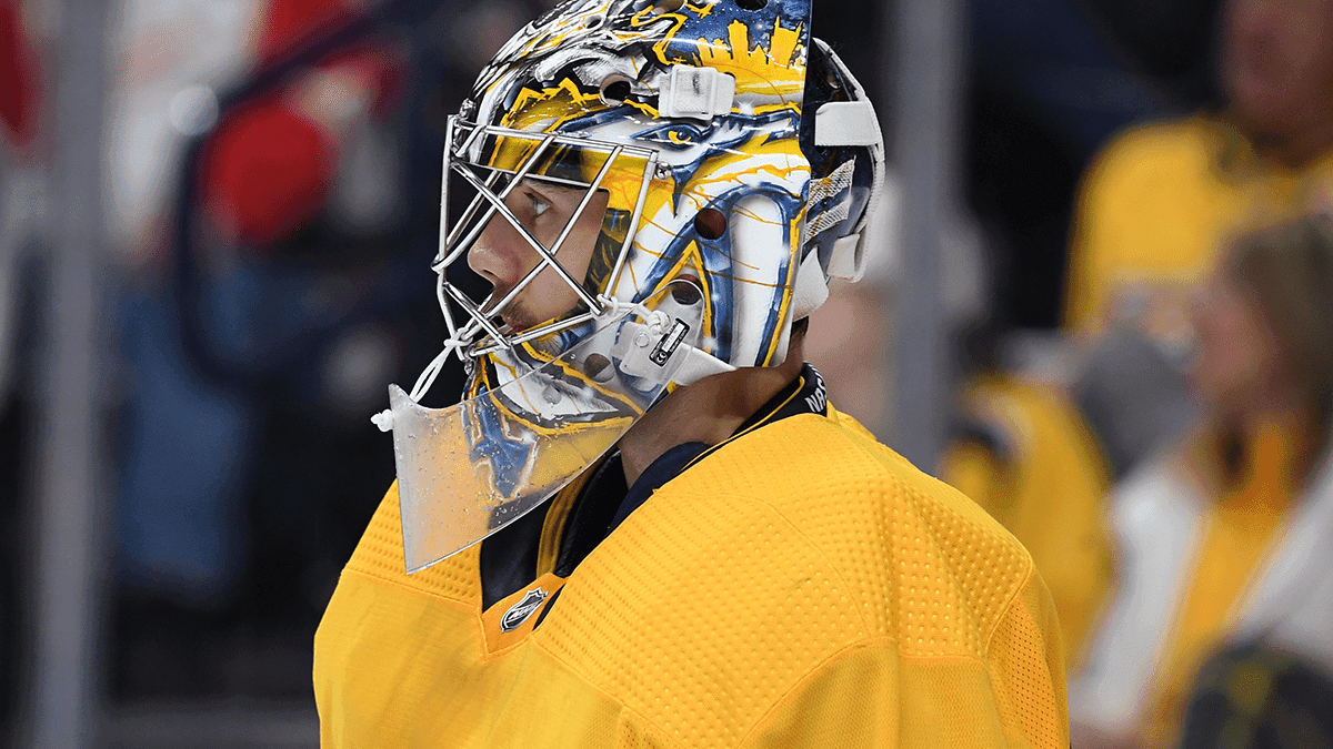 Who has the guts to swing big for Predators goaltender Juuse Saros?