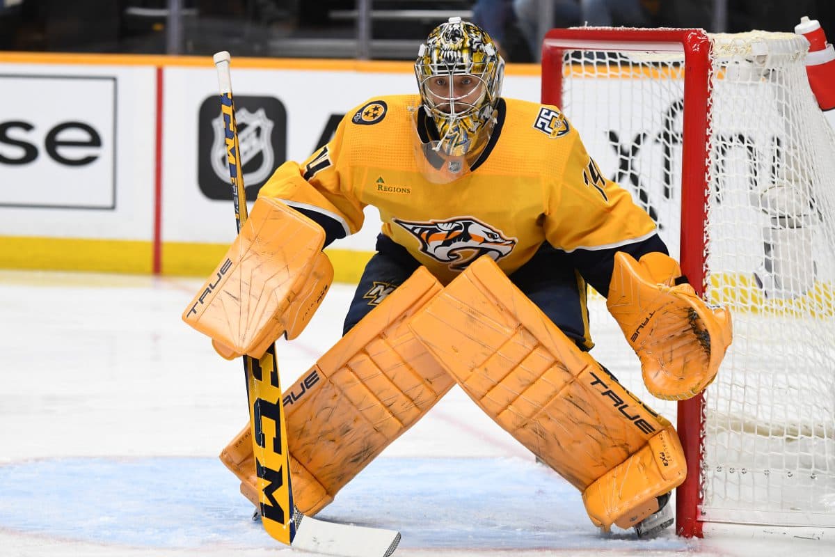 Juuse Saros for Caesars Sportsbook promo code 4.21