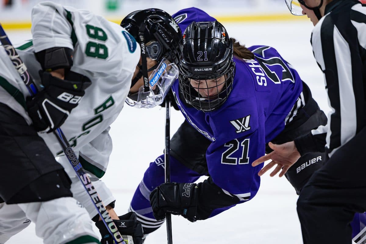 PWHL Boston forward Susanna Tapani, PWHL Minnesota forward Liz Schepers