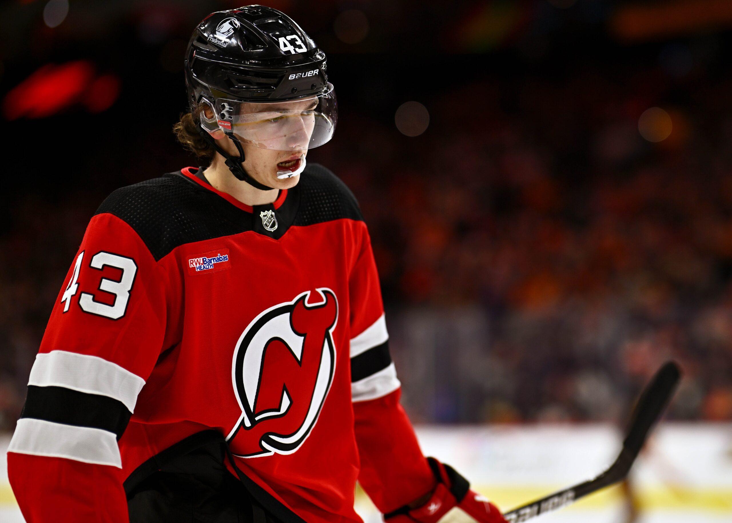 New Jersey Devils defenseman Luke Hughes