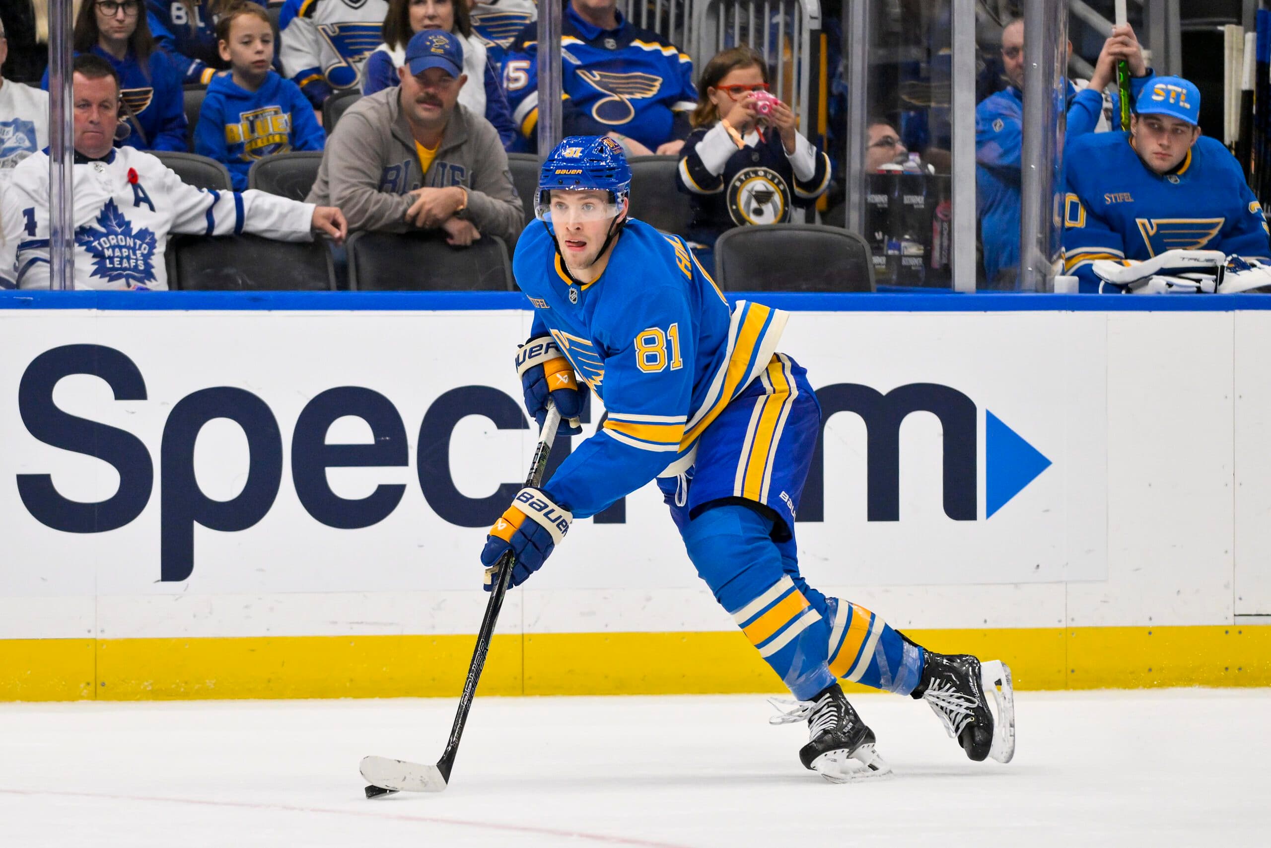 St. Louis Blues left winger Dylan Holloway