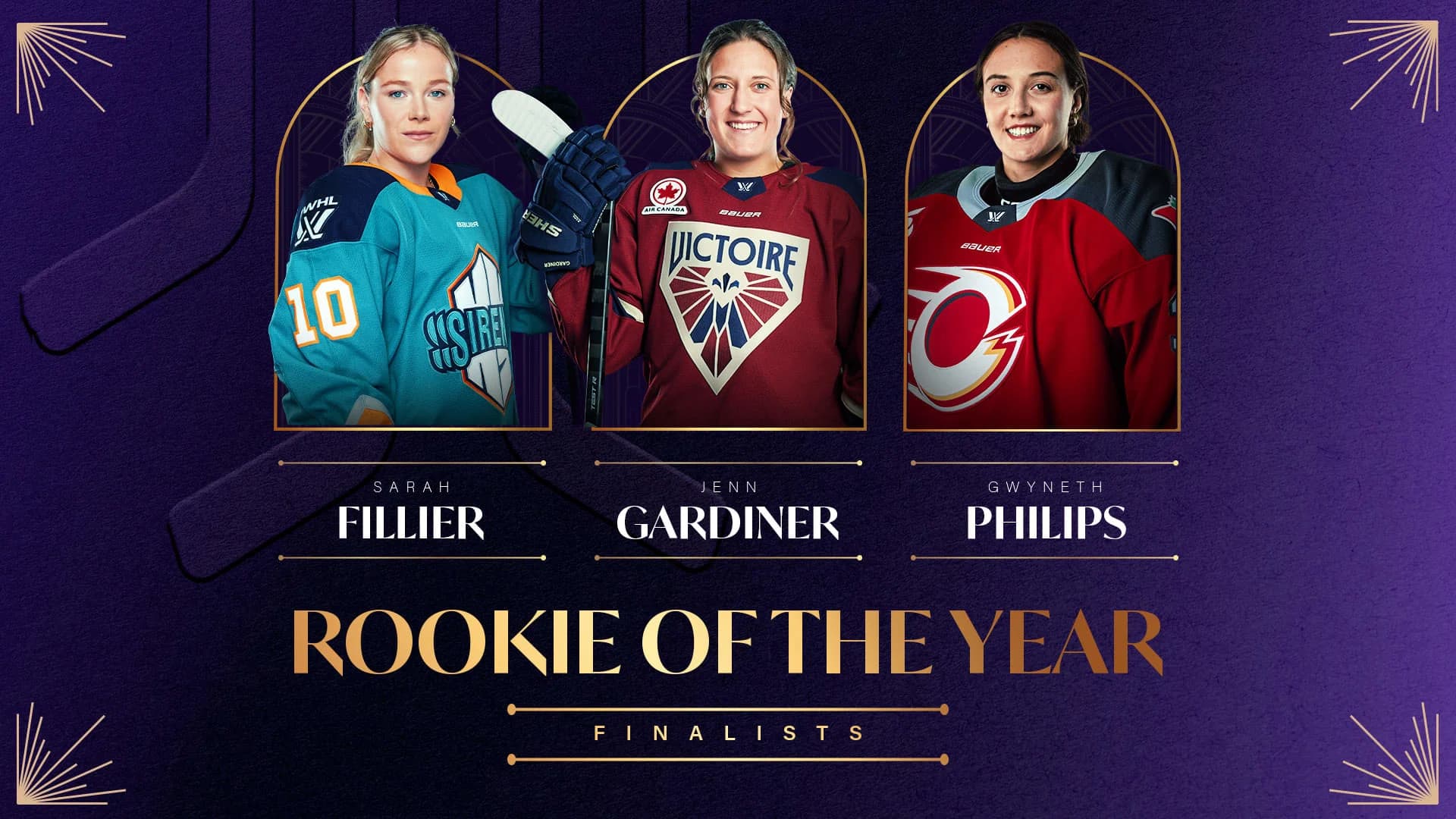 Fillier, Gardiner, Philips named PWHL Rookie of the Year Finalists